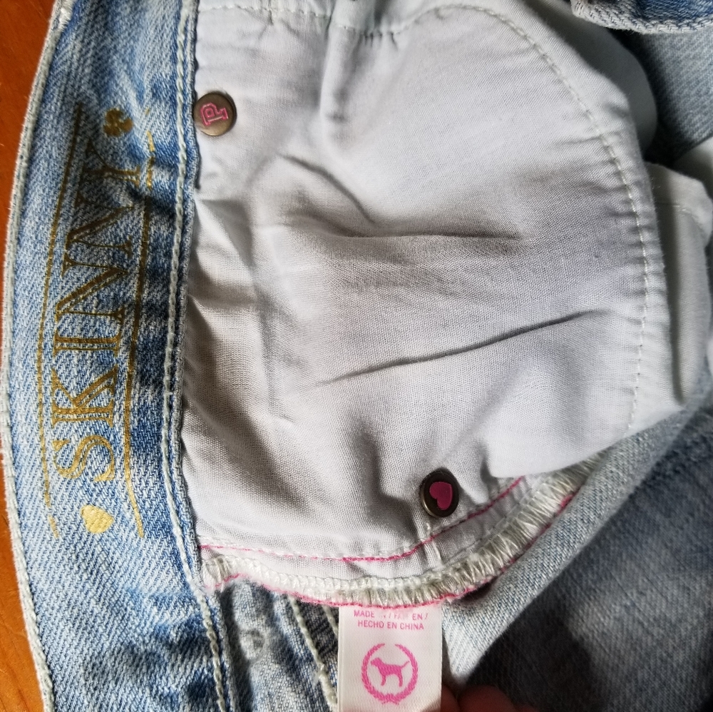 VS PINK denim bling sequin slim straight jeans - Picture 14 of 16
